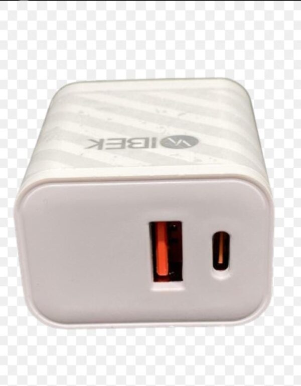 CARGADOR CABEZAL ADAPTADOR PUERTO USB + TYPE C 15W+18W IBEK - Imagen 2
