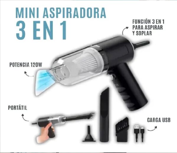 MINI ASPIRADORA PORTÁTIL 3 EN 1 - Imagen 2