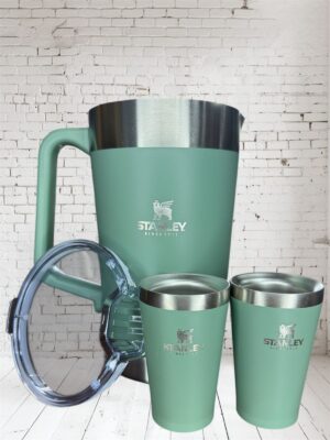 JARRAS DE ACERO INOXIDABLE + 2 VASOS DE ACERO