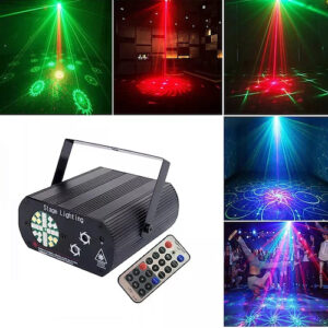 PROYECTOR LUCES LED LASER AUDIORITMO EFECTOS C/ CONTROL EMS-PS01