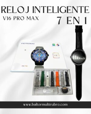 RELOJ INTELIGENTE V16 PRO MAX 7 EN 1. C/ ESFERA REDONDA.