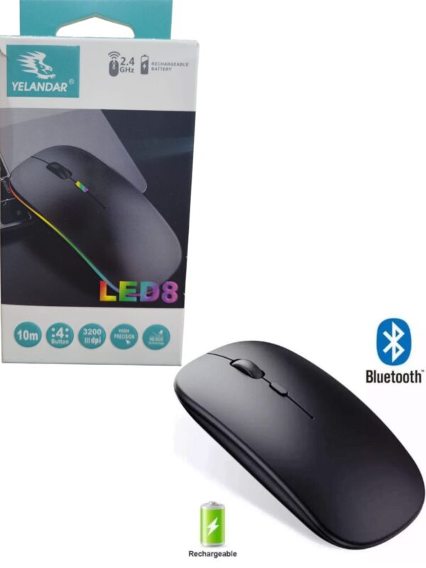 MOUSE YELANDAR RECARGABLE LED8