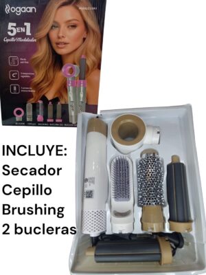 SET CEPILLO MODELADOR 5 EN 1 ACCESORIOS "OGAAN"