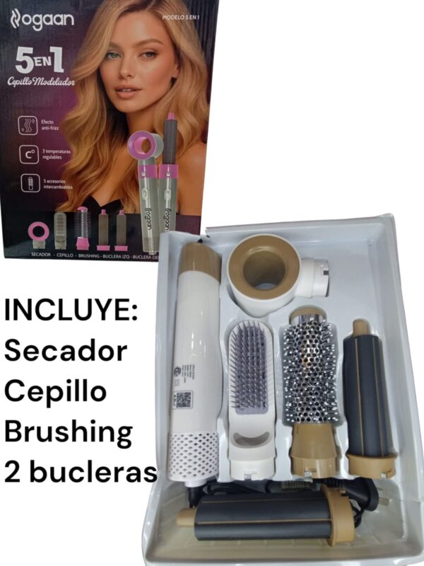 SET CEPILLO MODELADOR 5 EN 1 ACCESORIOS "OGAAN"