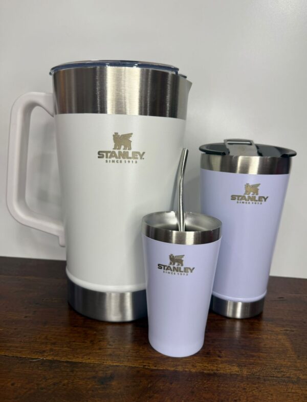 JARRA DE ACERO TERERE 2 L + 2 VASOS + BOMBILLA - Imagen 3