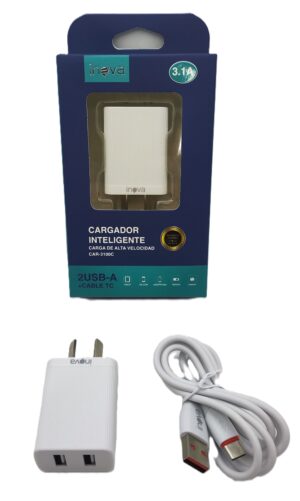 CARGADOR 3.1A TIPO C INOVA 2 USB