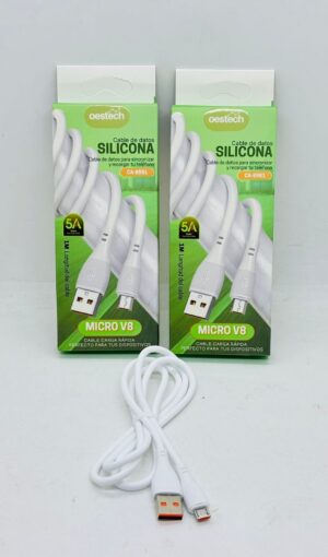 CABLE V8 5A SILICONA EN CAJITA