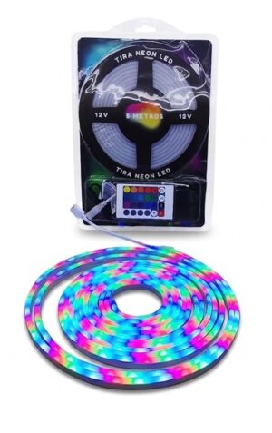 TIRA NEON RGB 5M + FUENTE + CONTROL